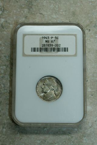 Ngc 1943 P 5c Ms67 Graded Jefferson Nickel