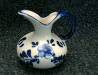 Elesva Holland Small Blue And White Porcelain Pitcher