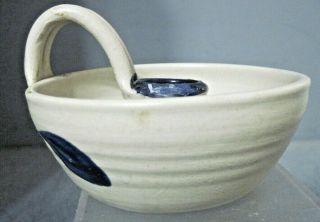 Williamsburg Pottery Salt Glazed Blue Colbalt Chamber Pot Style Candle Holder