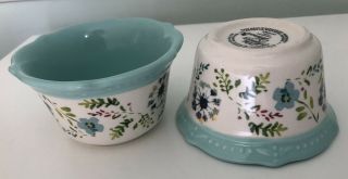 The Pioneer Woman Set Of 2 Floral 4 " Flee Market Ramekin Bowls Oven Safe