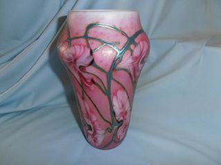 Large 11 " Signed John Lotton 1995 1 Of A Kind Hand Blown Art Glass Vase V/g/cond