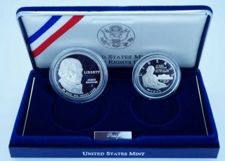 1993 Us Bill Of Rights Two - Coin Silver Proof Set W/coa - Us