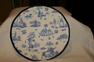 Wood And Sons Blue Dinner Plate Blue Border Made In England 11 " D