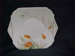Shelley Art Deco Serving Plate With Tab Handles And Gilt Trim - -