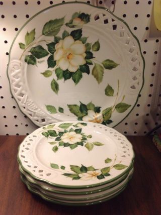 Serving Plate W/ 4 Dessert Plates Designed By Brunelli Made In Italy