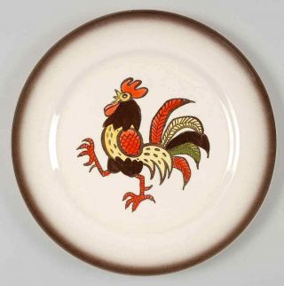 Metlox/poppy Trail/vernon Red Rooster Dinner Plate S357405g3