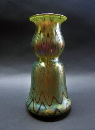 6 " Loetz (austria) Phanomen Art Nouveau Glass Vase C.  1900