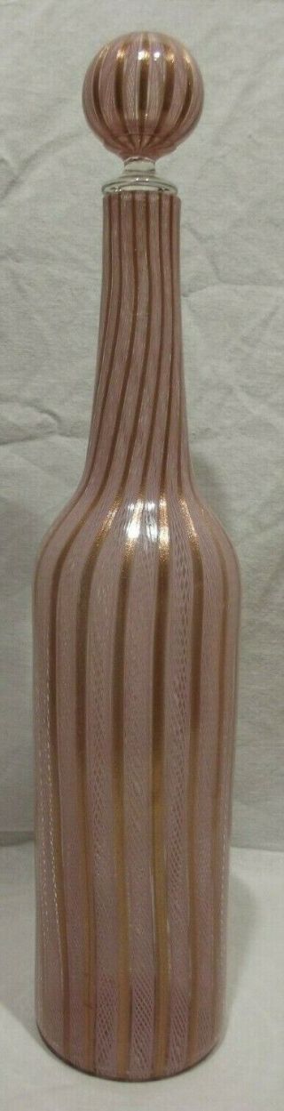 Fratelli Toso For Murano Glass Italy A Canne Decanter