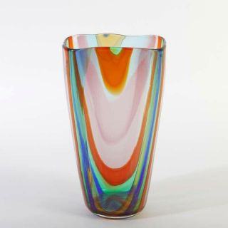 Signed World Class Murano Italian Art Glass Vase By Andriano Dalla Valentina
