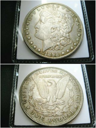 1898 ( (p))  Morgan Silver Dollar Choice Unc Bu Coin ( (toned))