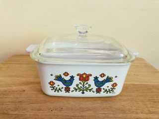 Corning Ware Country Festival P - 4 - B Loaf Pan Baking Dish With Lid