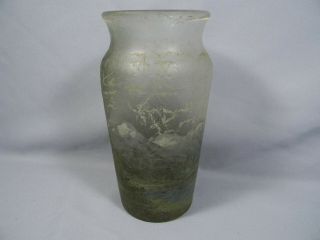 Handel Teroma Art Glass Vase Chipped Ice Landscape 2