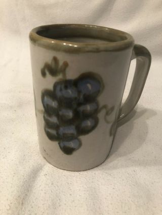 JOHN B TAYLOR CERAMICS 2 Cups Mugs Blue Grapes/Green Leaves 3