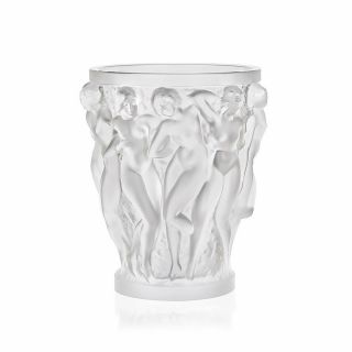 Lalique Crystal  - Bacchantes Vase Small Clear 10547500 Height 14cm