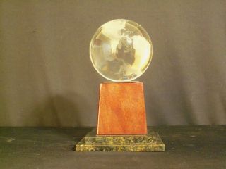 Large Steuben Art Glass Crystal Planet Earth Sculpture - World Globe