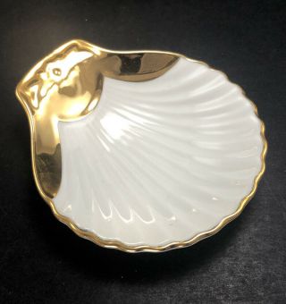 Royal Worcester White Porcelain Gold Shell Shape Small Dish Shape 52 Size 3