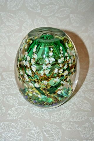 Chris Heilman FINE 2009 Signed Green Blown Art Glass Vase - 