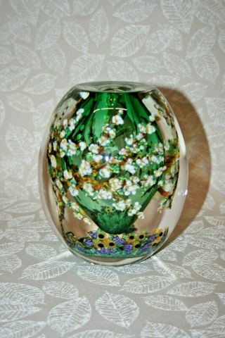 Chris Heilman FINE 2009 Signed Green Blown Art Glass Vase - 