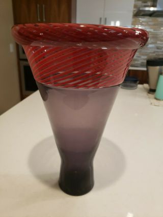 Murano Glass Vase Designed By Lino Tagliapietra For Effetre International 13.  5 "
