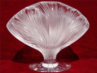 Lalique France Ichor Flower Vase Clear Frost Crystal Glass W:13,  5 " /34cm 1247700