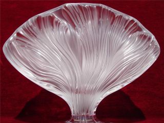 LALIQUE FRANCE ICHOR FLOWER VASE CLEAR FROST CRYSTAL GLASS W:13,  5 