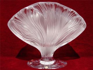 LALIQUE FRANCE ICHOR FLOWER VASE CLEAR FROST CRYSTAL GLASS W:13,  5 