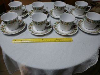 Set Of 8 Noritake Progression Homecoming China 9002 Coffee Tea Cup And Saucer