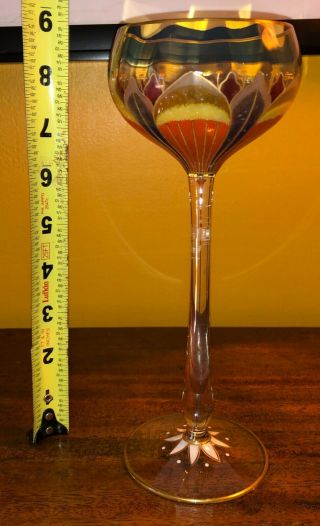 8 Bohemian Enamel Decorated Wine Goblets Meyr ' s Neffe Moser Theresienthal 2