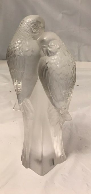 Lalique 2 Parakeets Sculpture France