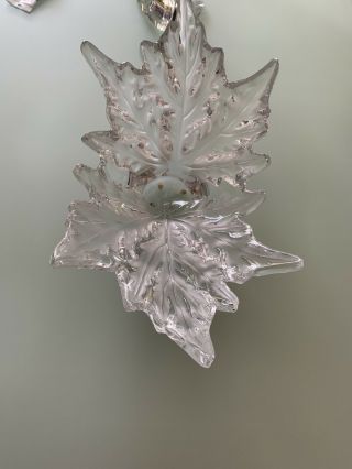 Authentic Lalique Paris Champs - Elysees Crystal Oak Leaf Centerpiece Bowl 18 