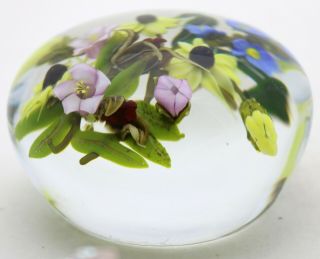 LARGE Marvelous PAUL STANKARD Mixed WILD FLOWER BOUQUET Art Glass PAPERWEIGHT 3