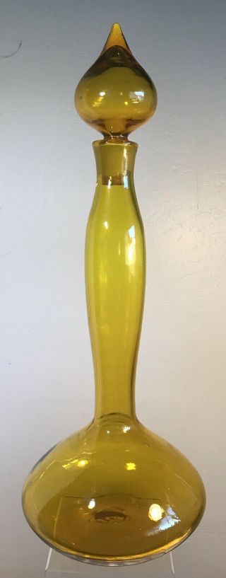 Vintage Blenko Glass Architectural Scale Decanter 5815 - L Jonquil Gold Yellow