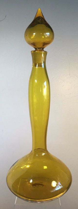 VINTAGE BLENKO GLASS ARCHITECTURAL SCALE DECANTER 5815 - L JONQUIL GOLD YELLOW 2