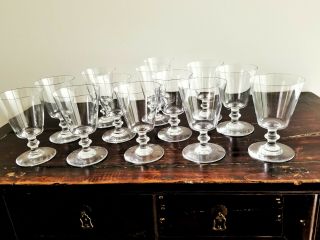 Set Of 13 Baccarat French Crystal Embassy Pattern Water Glass Goblet 6” Signed