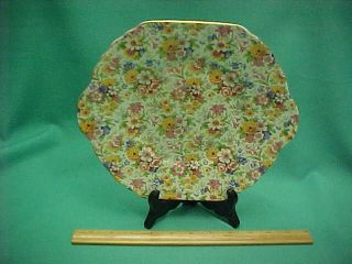 Vintage Lord Nelson Ware Marigold Chintz Floral Handled Serving Plate 10 1/2 "