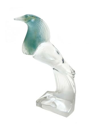 Daum France Pate - De - Verre Frosted And Clear Egret Bird Sculpture,  Signed