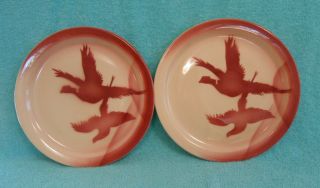 Two Jackson China 9 1/2 " Plates Flying Duck/ Goose
