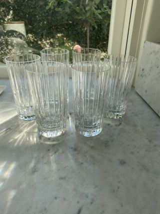 Set Of 6 Baccarat France Crystal Harmonie Highball Glasses Tumblers 5 - 1/2 "