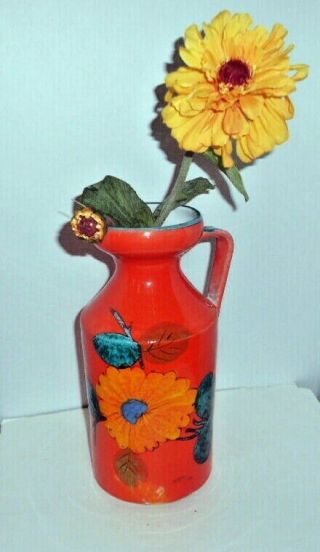 Vintage Italian Glazed Majolica Pottery Vase 10 ½” Tall