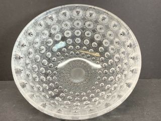 Vtg Lalique Crystal Frosted Glass Nemours Daisies 10 " Centerpiece Bowl Signed
