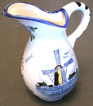 Vintage Delft Blue Small Pitcher Handpainted And Designed By Ts Made In Holland