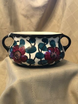 Czech Art Pottery.  Floral Pattern Planter/ Bowl.  Vibrant Color