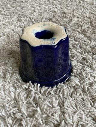 Vintage Western Great American Stoneware Pottery Cobalt Blue Bundt Mold