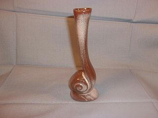 Vintage Frankoma Pottery 31 Snail Bud Vase,  Brown Satin Glaze