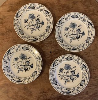Set/4 Vintage Royal China Doorn Blue Onion Bread Plate 6.  25”