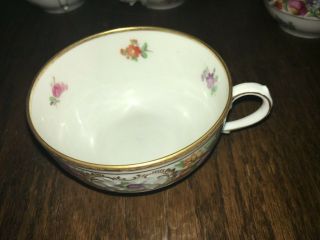 Bavaria Schumann (germany) Us Zone Porcelain Tea Cups - Dresden Floral - - 6