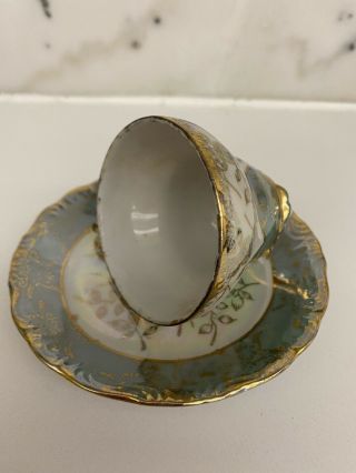 Sterling China Japan.  Tea Cup And Saucer.  Iridescent.  Floral Lusterware 3