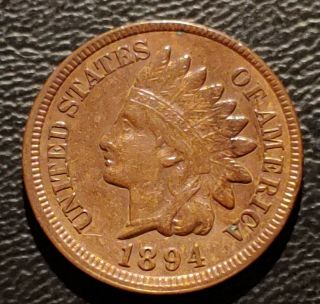1894 Indian Head Penny,  Au Details.