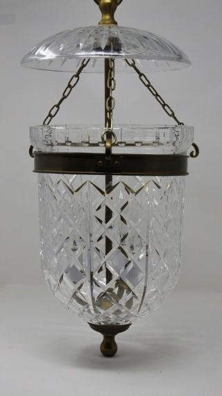Vintage Waterford Crystal Bell Jar Lantern Chandelier Ceiling Lamp