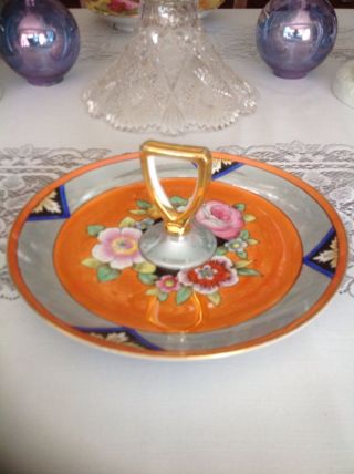 Made In Japan Lusterware Serving Plate With Handle
